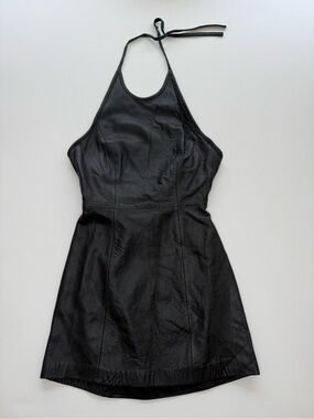 Cynthia Rowley Black One-Shoulder Halter Mini Dress